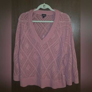 Torrid Dusty Pink V-Neck Sweater
